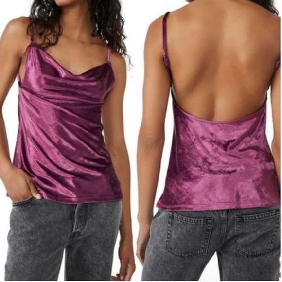 Free People Intimately All Night Velvet Tunic in Fig Jam - Picture 2 of 6